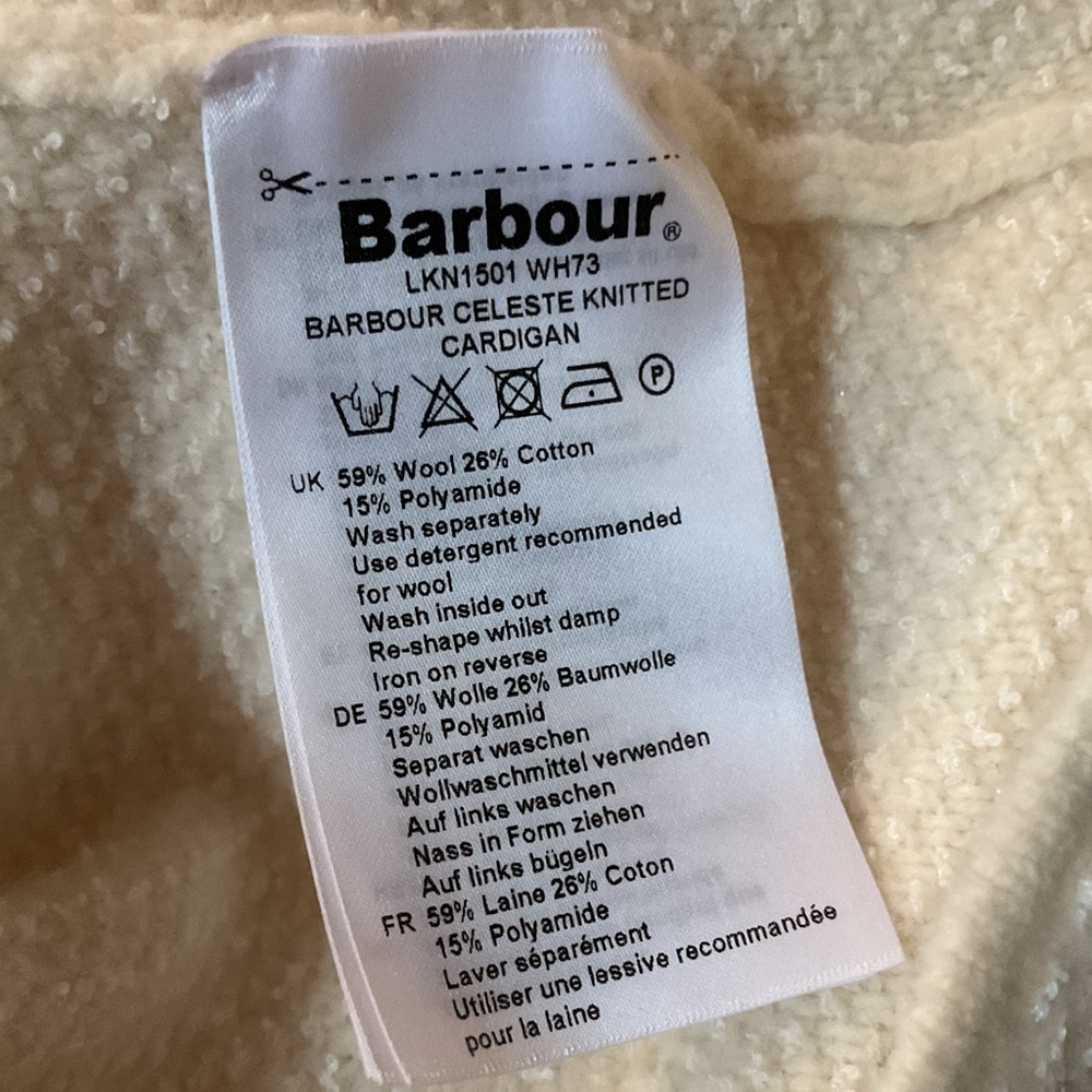 Barbour Celeste Cardigan, Cream, US4/UK8 - Picture 11 of 11